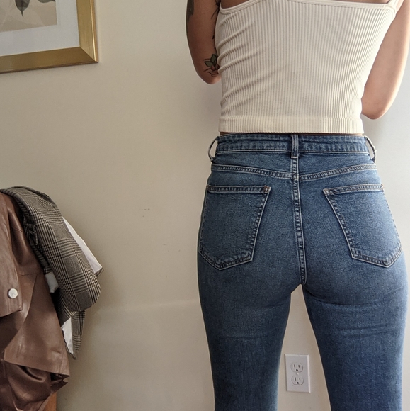 High waisted washed denim jeans - Picture 3 of 4